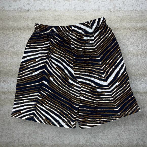 Vintage 90s Zubaz Sweat Shorts Mens M Navy Blue Gold White Milwaukee Brewers - Picture 2 of 5
